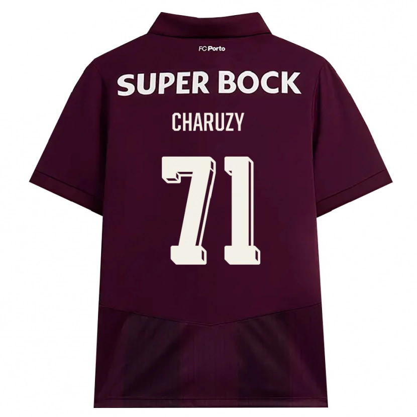 Danxen Kinderen Hubert Charuży #71 Bordeauxrood Wit Uitshirt Uittenue 2026/27 T-Shirt