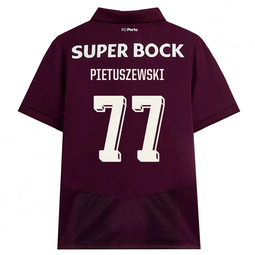 Danxen Kinderen Oskar Pietuszewski #77 Bordeauxrood Wit Uitshirt Uittenue 2026/27 T-Shirt
