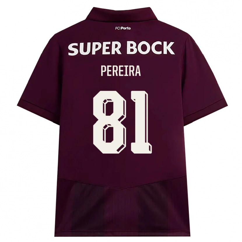 Danxen Kinderen Martim Pereira #81 Bordeauxrood Wit Uitshirt Uittenue 2026/27 T-Shirt