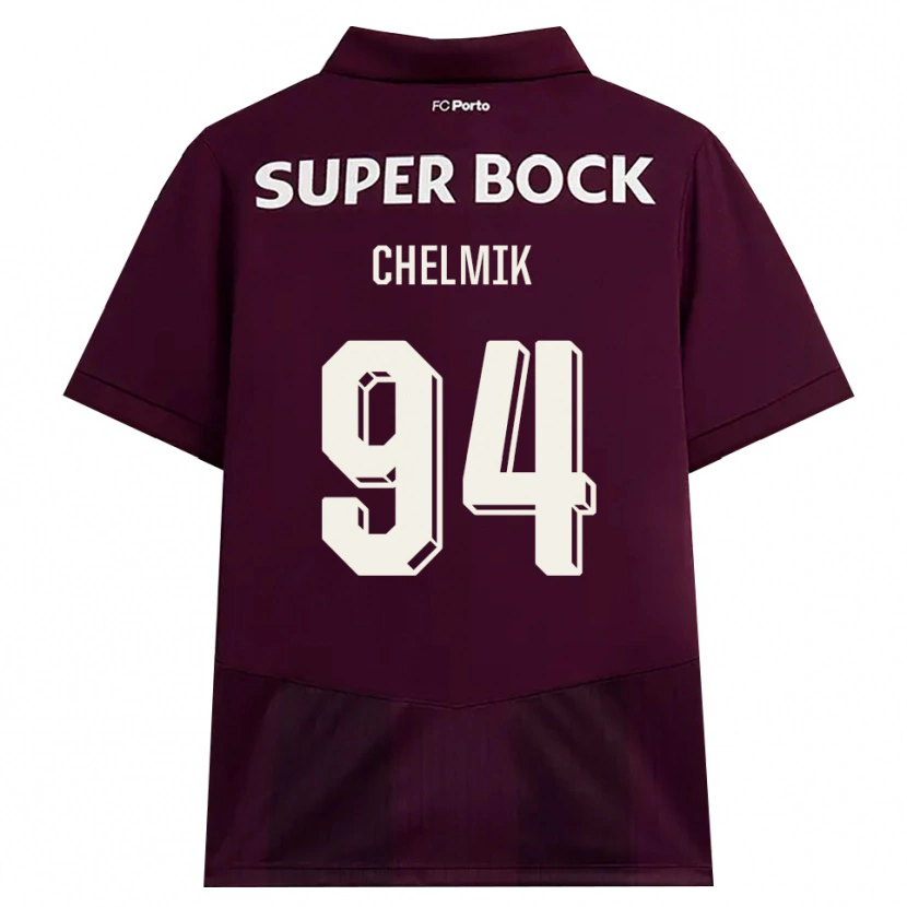 Danxen Kinderen Martim Chelmik Santos Antunes #94 Bordeauxrood Wit Uitshirt Uittenue 2026/27 T-Shirt