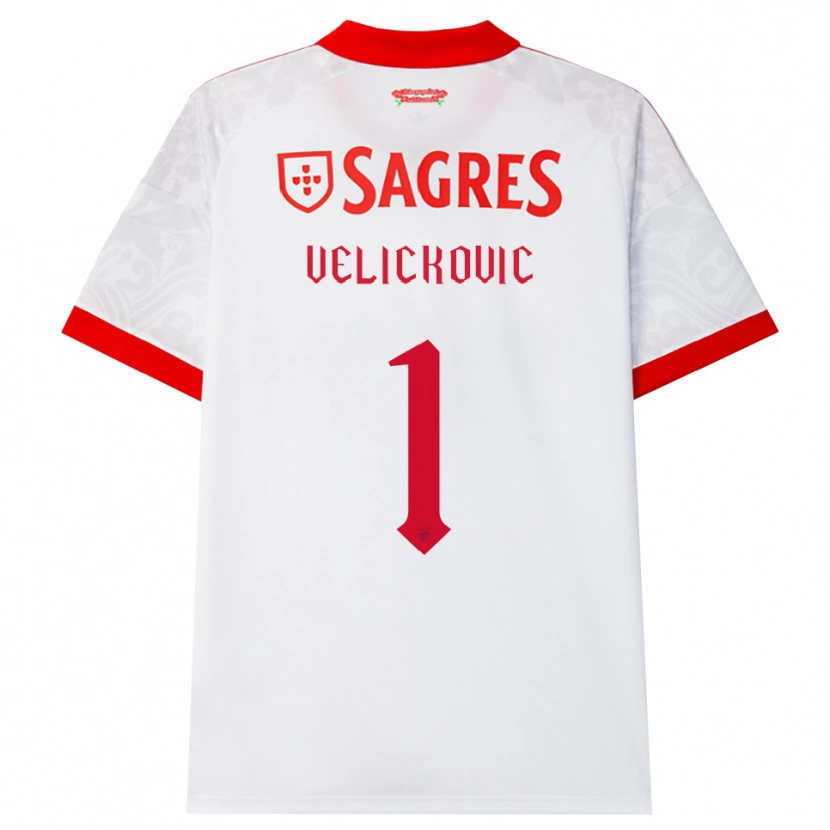 Danxen Kinderen Luka Velickovic #1 Wit Rood Geel Uitshirt Uittenue 2026/27 T-Shirt