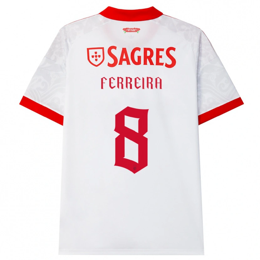 Danxen Kinderen Isaac Ferreira #8 Wit Rood Geel Uitshirt Uittenue 2026/27 T-Shirt