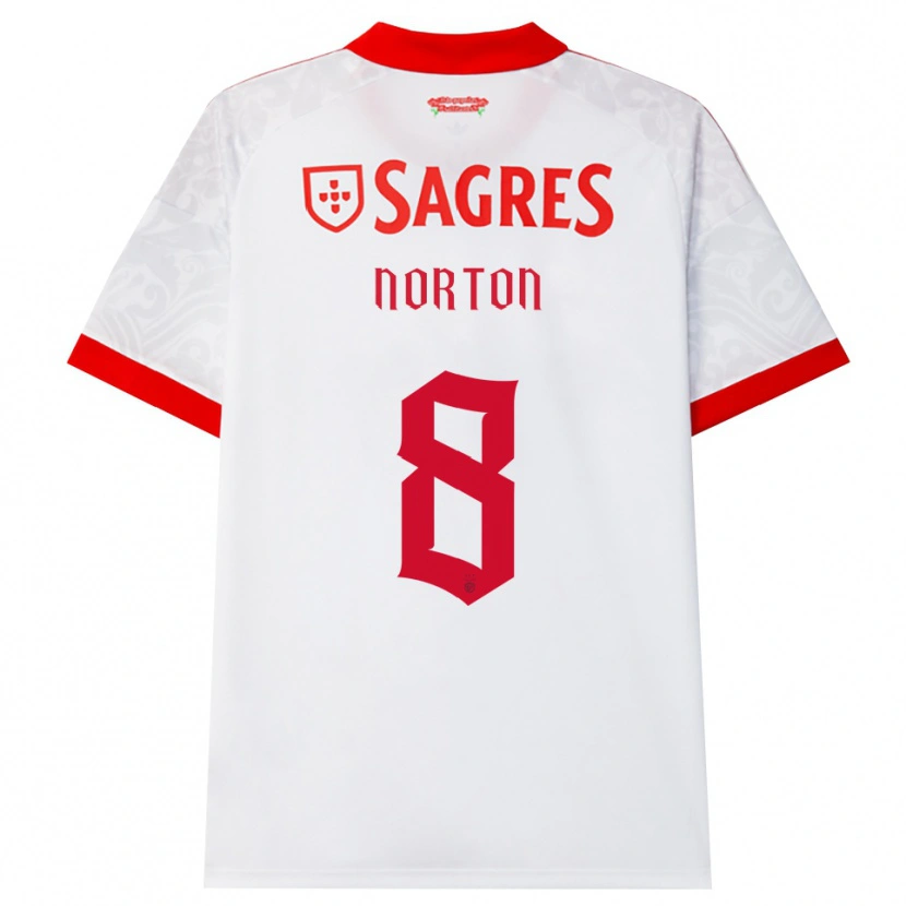 Danxen Kinderen Andreia Norton #8 Wit Rood Geel Uitshirt Uittenue 2026/27 T-Shirt