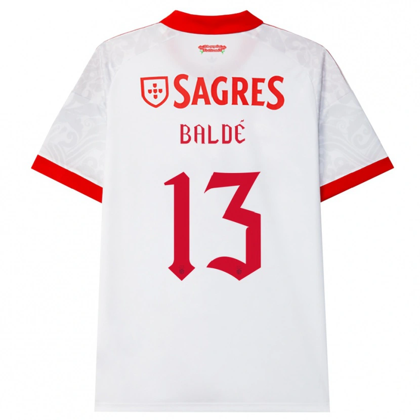 Danxen Kinderen Afonso Baldé #13 Wit Rood Geel Uitshirt Uittenue 2026/27 T-Shirt