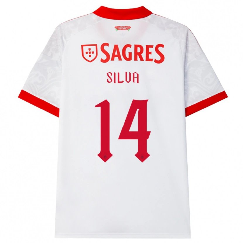 Danxen Kinderen Gonçalo Silva #14 Wit Rood Geel Uitshirt Uittenue 2026/27 T-Shirt