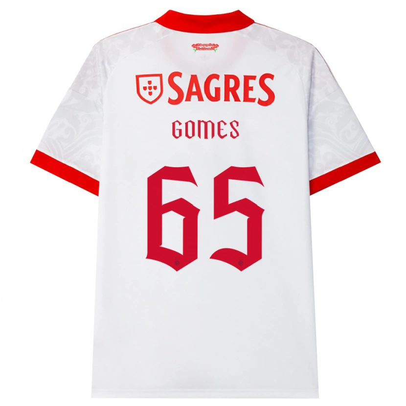 Danxen Kinderen André Gomes #65 Wit Rood Geel Uitshirt Uittenue 2026/27 T-Shirt