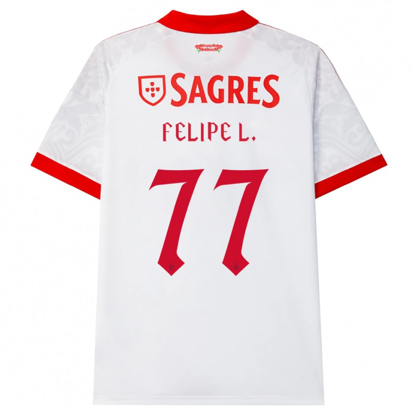 Danxen Kinderen Felipe Lima #77 Wit Rood Geel Uitshirt Uittenue 2026/27 T-Shirt