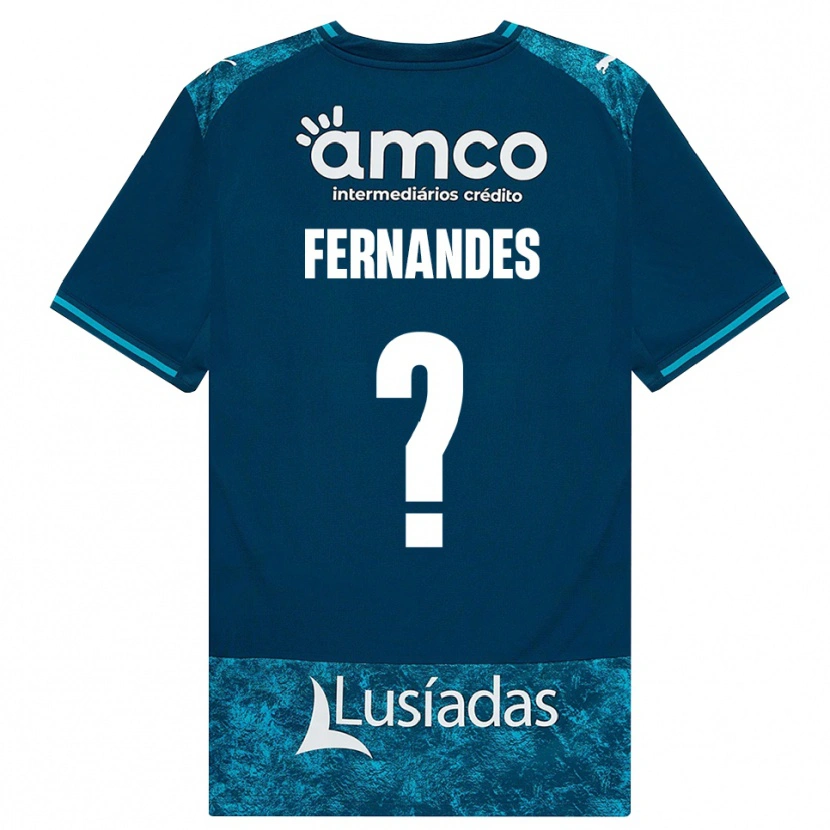 Danxen Kinderen Martim Fernandes #0 Donkerleigrijs Mediumturquoise Uitshirt Uittenue 2026/27 T-Shirt