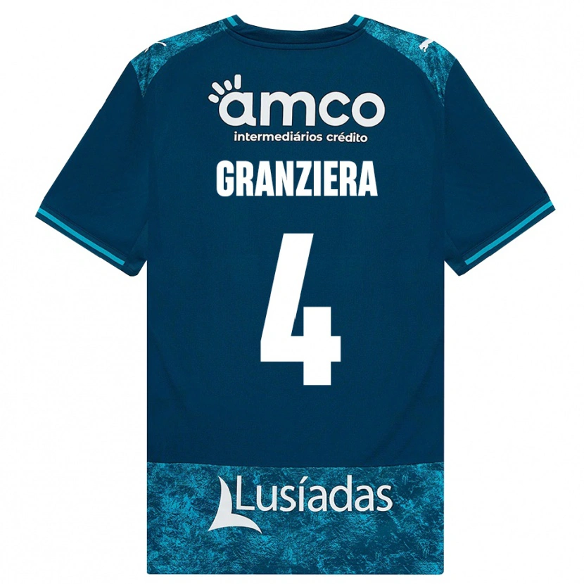 Danxen Kinderen Emanuele Granziera #4 Donkerleigrijs Mediumturquoise Uitshirt Uittenue 2026/27 T-Shirt