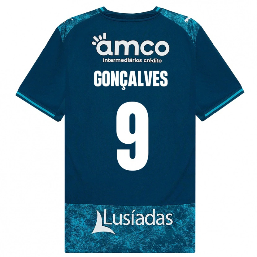 Danxen Kinderen João Gonçalves #9 Donkerleigrijs Mediumturquoise Uitshirt Uittenue 2026/27 T-Shirt