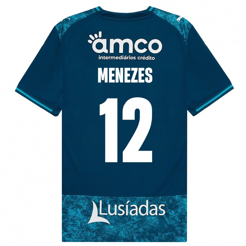 Danxen Kinderen Gabriel Menezes #12 Donkerleigrijs Mediumturquoise Uitshirt Uittenue 2026/27 T-Shirt