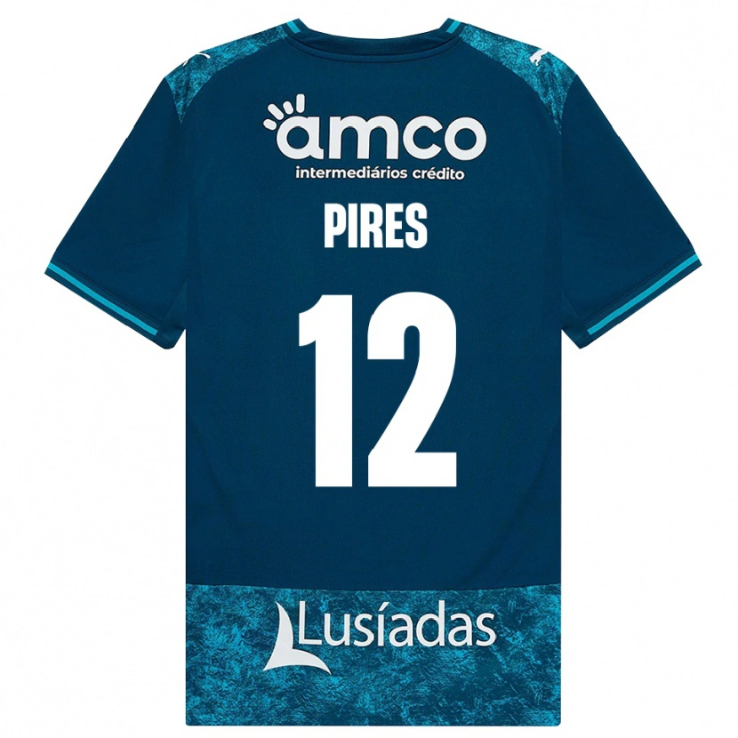 Danxen Kinderen Hugo Pires #12 Donkerleigrijs Mediumturquoise Uitshirt Uittenue 2026/27 T-Shirt