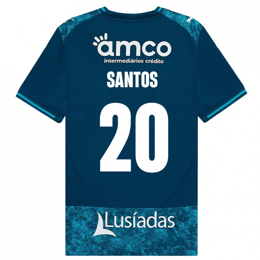 Danxen Kinderen Lourenço Santos #20 Donkerleigrijs Mediumturquoise Uitshirt Uittenue 2026/27 T-Shirt