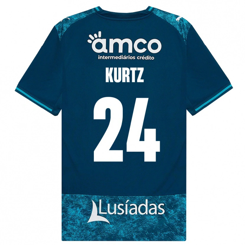 Danxen Kinderen Linus Kurtz #24 Donkerleigrijs Mediumturquoise Uitshirt Uittenue 2026/27 T-Shirt
