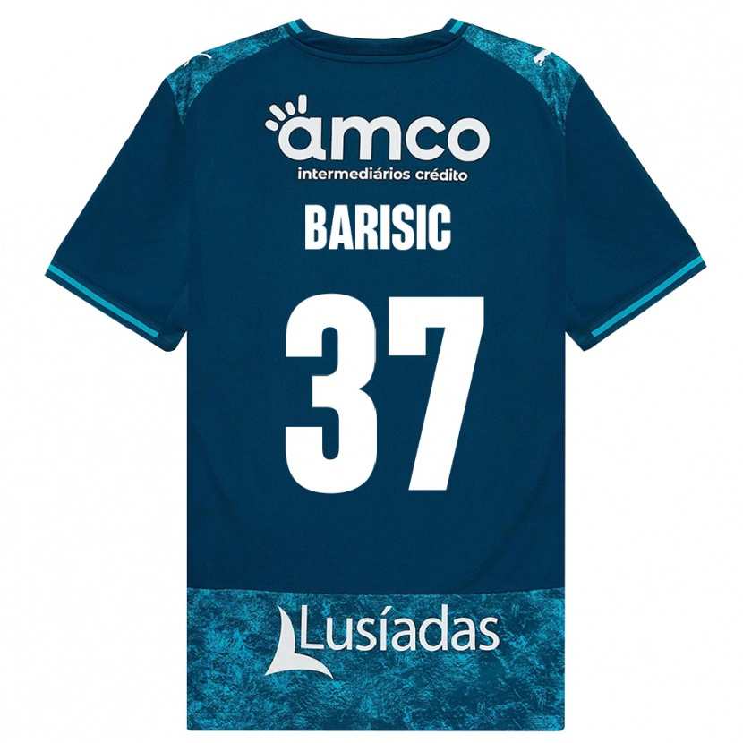 Danxen Kinderen Adrian Barisic #37 Donkerleigrijs Mediumturquoise Uitshirt Uittenue 2026/27 T-Shirt