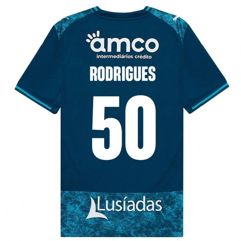 Danxen Kinderen Diego Rodrigues #50 Donkerleigrijs Mediumturquoise Uitshirt Uittenue 2026/27 T-Shirt
