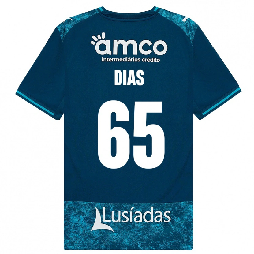 Danxen Kinderen Leandro Dias #65 Donkerleigrijs Mediumturquoise Uitshirt Uittenue 2026/27 T-Shirt