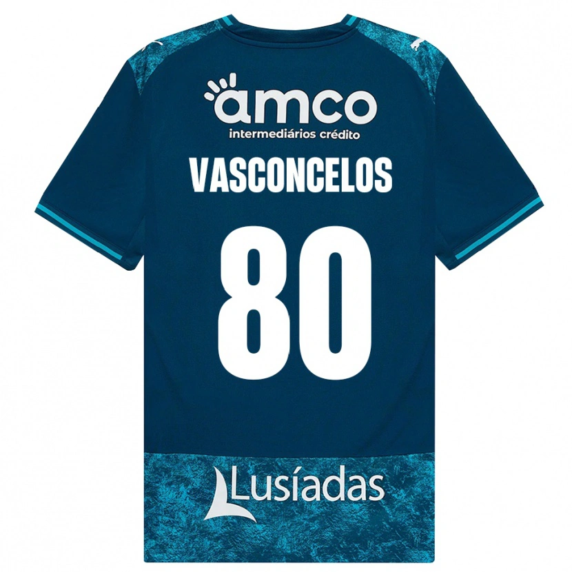 Danxen Kinderen Vasconcelos #80 Donkerleigrijs Mediumturquoise Uitshirt Uittenue 2026/27 T-Shirt