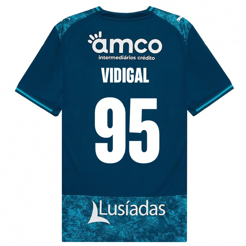 Danxen Kinderen Sandro Vidigal #95 Donkerleigrijs Mediumturquoise Uitshirt Uittenue 2026/27 T-Shirt