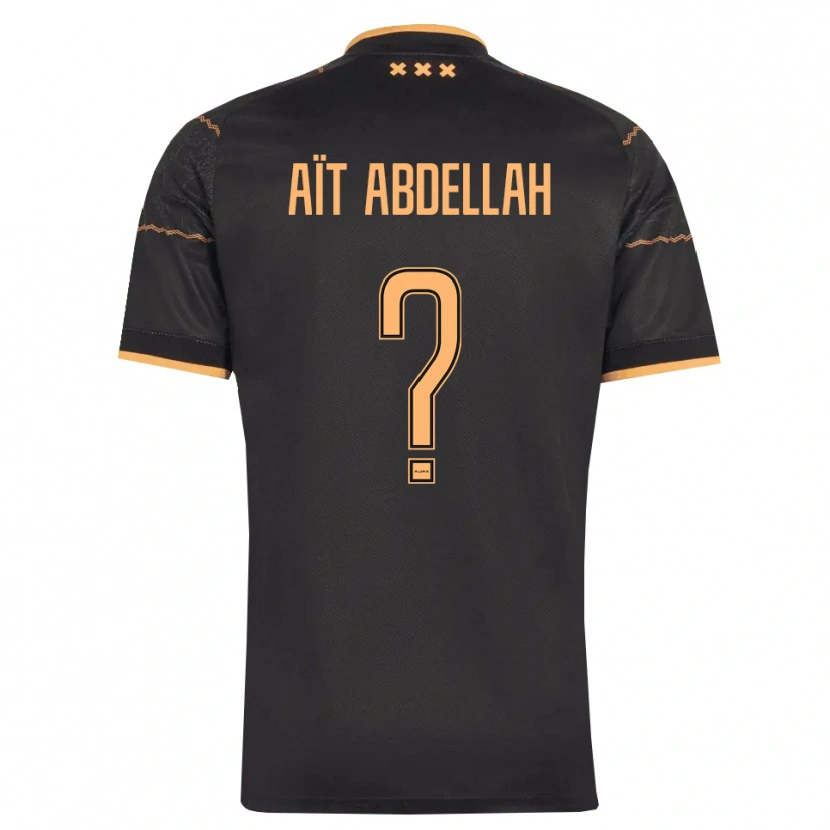 Danxen Kinderen Waleed Aït Abdellah #0 Zwart Oranje Uitshirt Uittenue 2026/27 T-Shirt