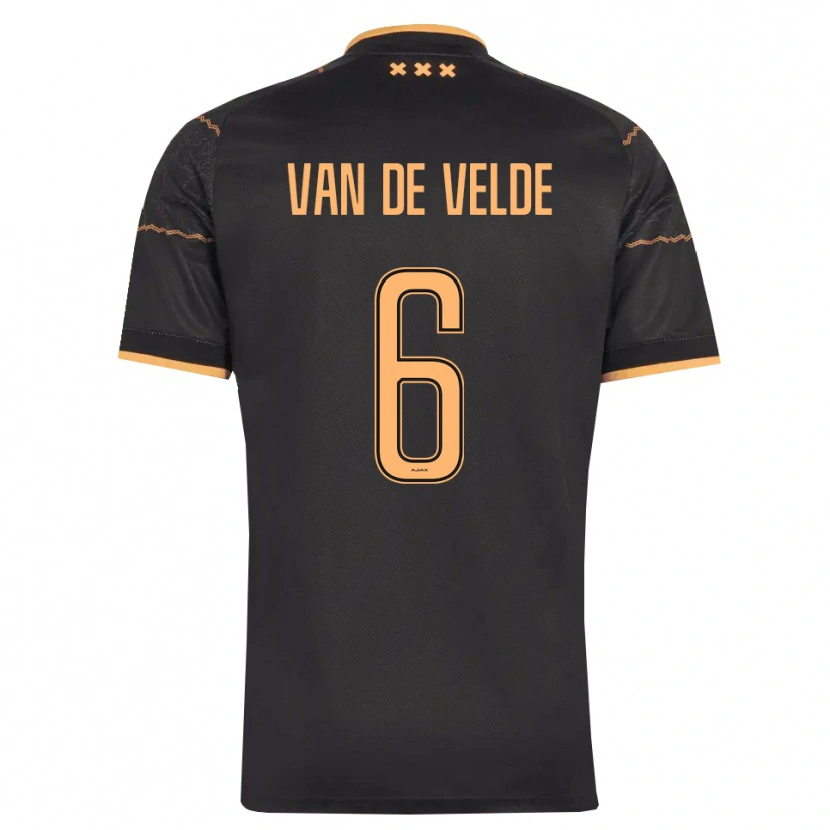 Danxen Kinderen Jonna Van De Velde #6 Zwart Oranje Uitshirt Uittenue 2026/27 T-Shirt