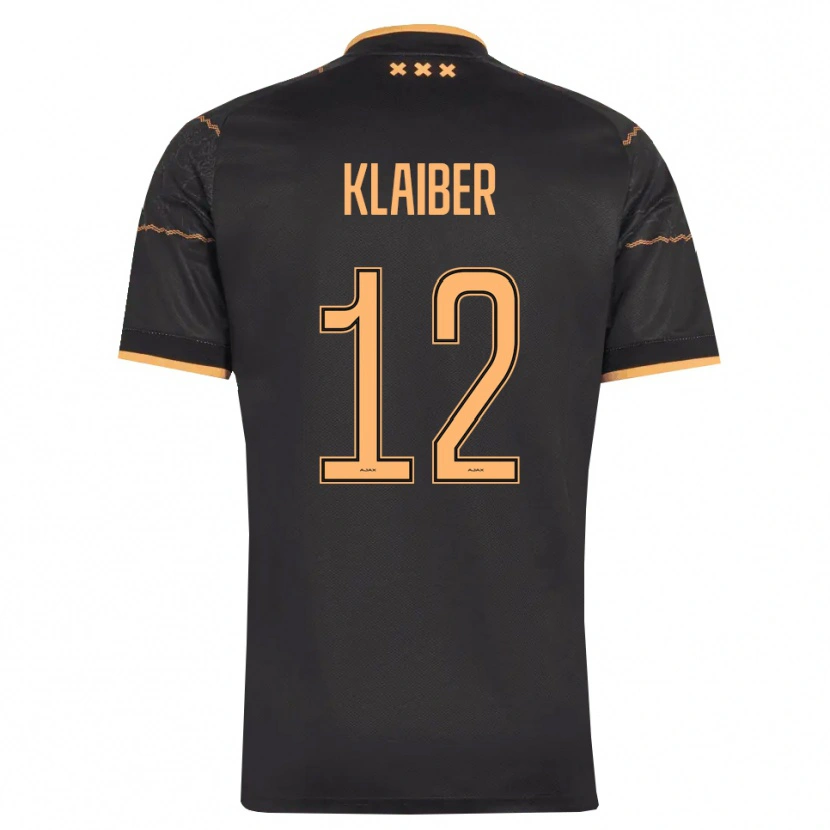 Danxen Kinderen Sean Klaiber #12 Zwart Oranje Uitshirt Uittenue 2026/27 T-Shirt