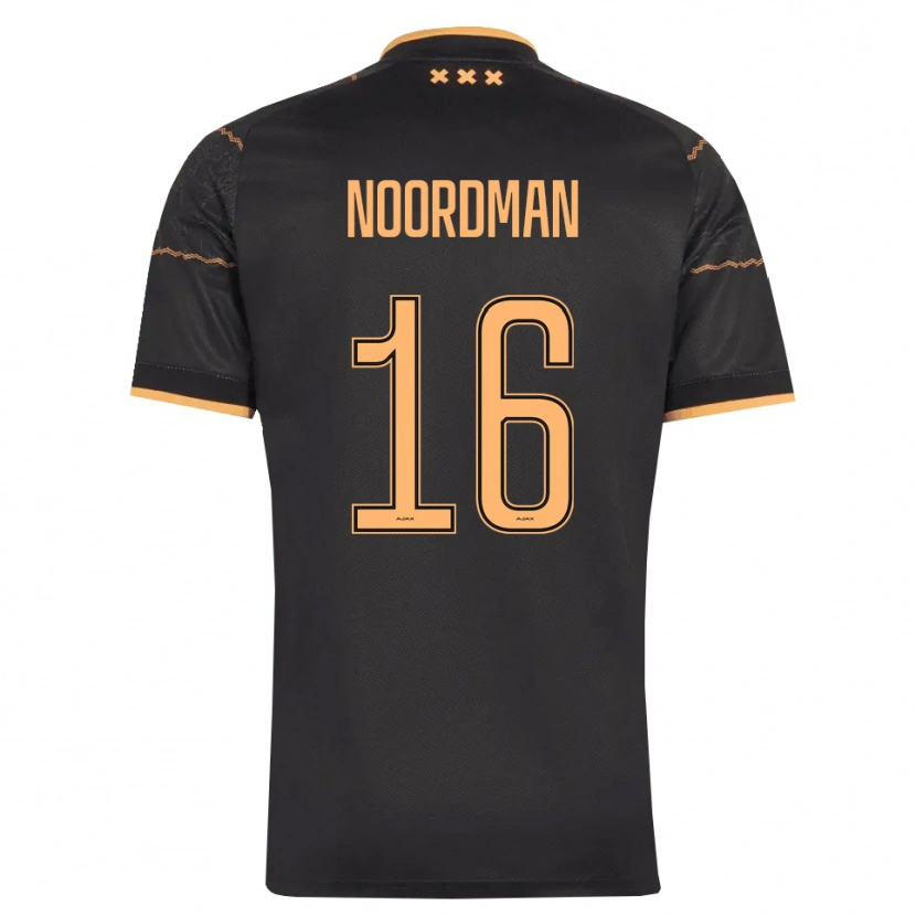 Danxen Kinderen Danique Noordman #16 Zwart Oranje Uitshirt Uittenue 2026/27 T-Shirt