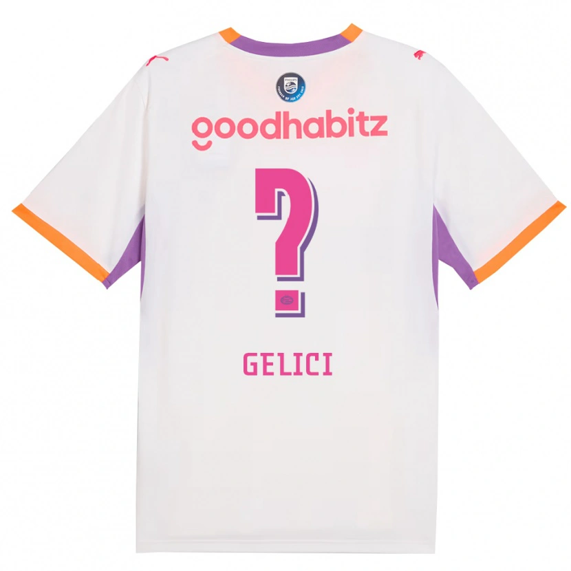 Danxen Kinderen Dani Gelici #0 Wit Paars Oranje Uitshirt Uittenue 2026/27 T-Shirt