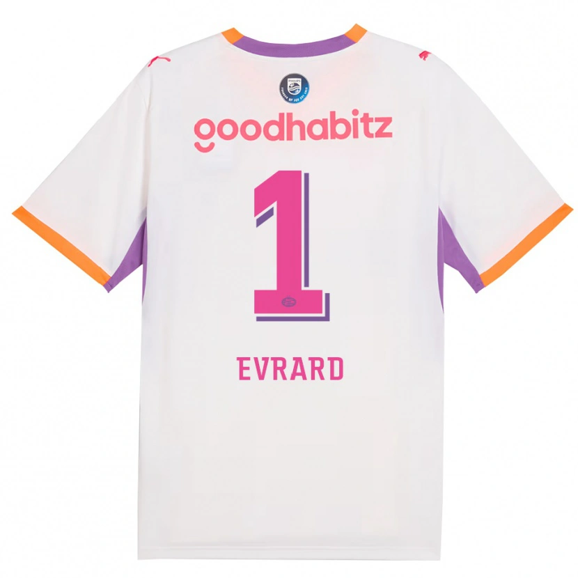 Danxen Kinderen Nicky Evrard #1 Wit Paars Oranje Uitshirt Uittenue 2026/27 T-Shirt