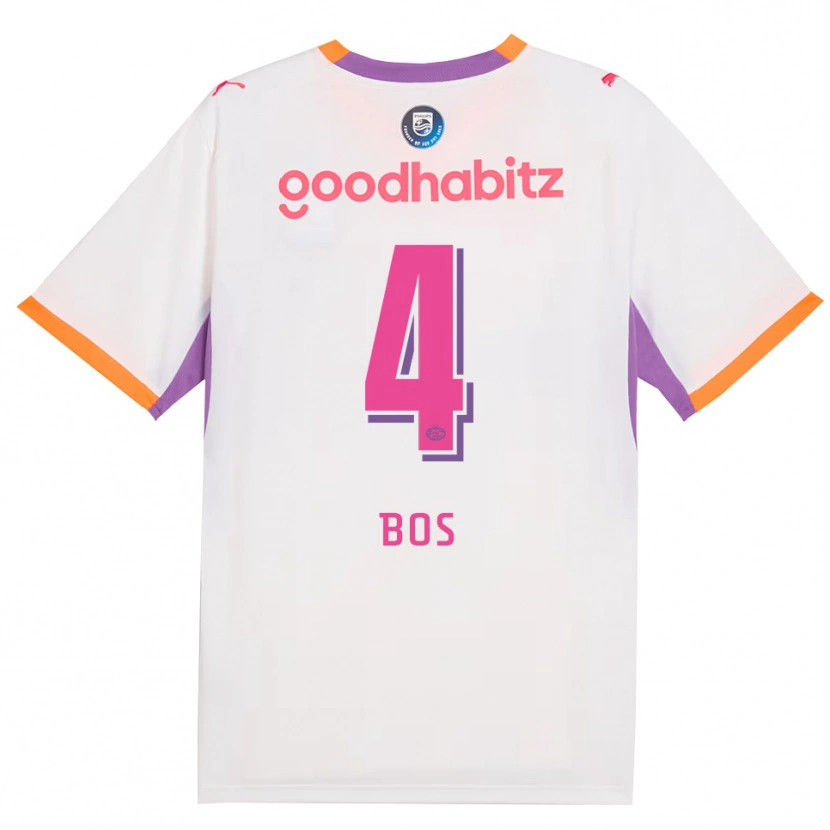 Danxen Kinderen Floris Bos #4 Wit Paars Oranje Uitshirt Uittenue 2026/27 T-Shirt