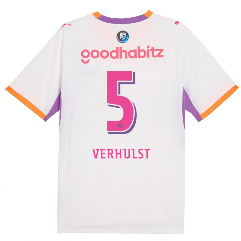 Danxen Kinderen Gino Verhulst #5 Wit Paars Oranje Uitshirt Uittenue 2026/27 T-Shirt