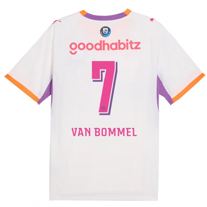 Danxen Kinderen Ruben Van Bommel #7 Wit Paars Oranje Uitshirt Uittenue 2026/27 T-Shirt