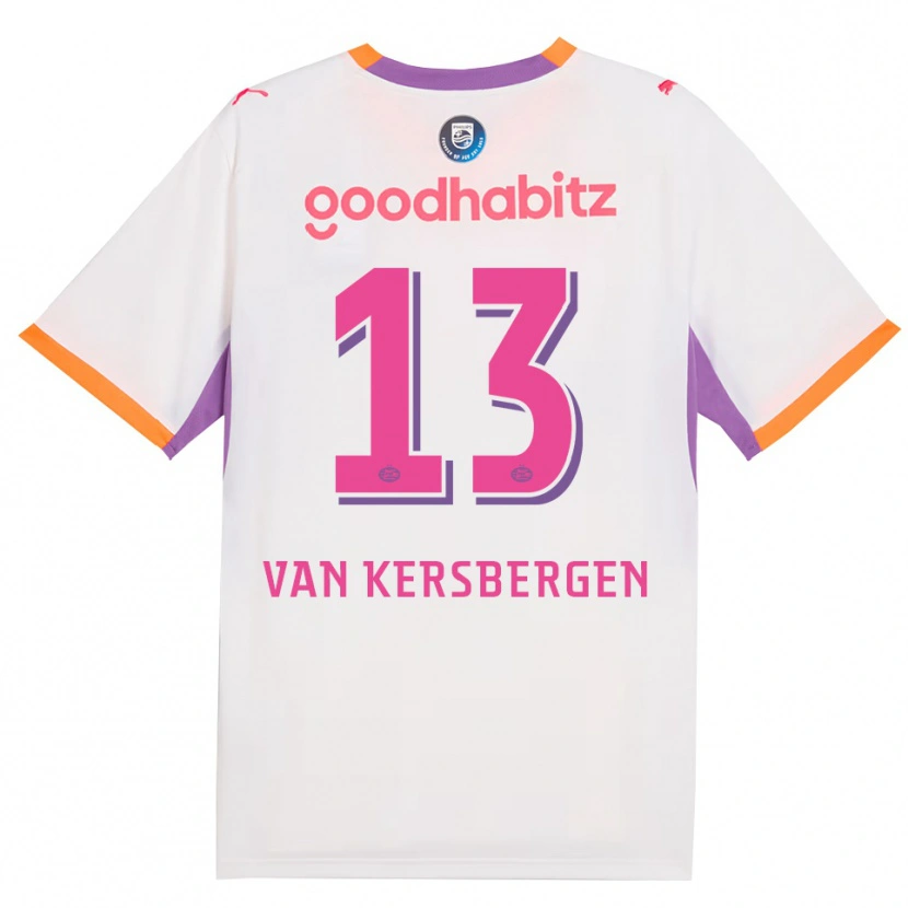 Danxen Kinderen Sander Van Kersbergen #13 Wit Paars Oranje Uitshirt Uittenue 2026/27 T-Shirt