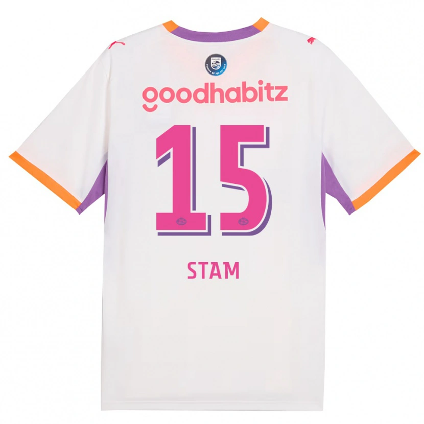 Danxen Kinderen Dyran Stam #15 Wit Paars Oranje Uitshirt Uittenue 2026/27 T-Shirt