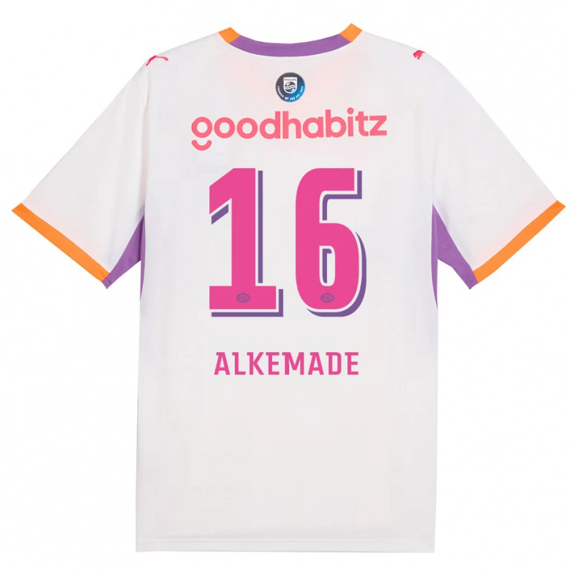 Danxen Kinderen Lisan Alkemade #16 Wit Paars Oranje Uitshirt Uittenue 2026/27 T-Shirt