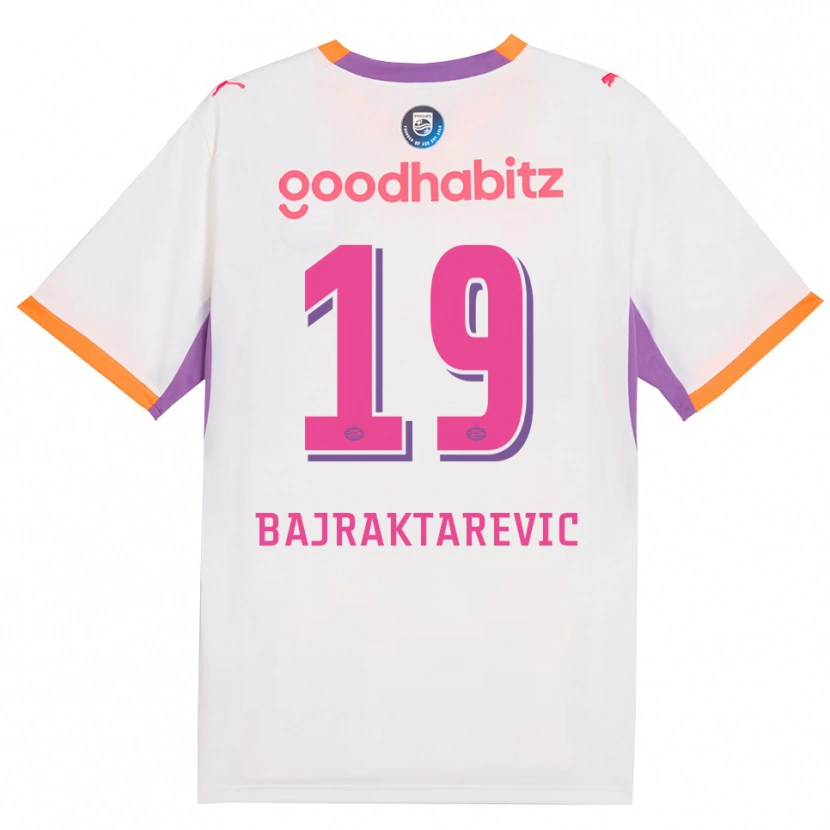 Danxen Kinderen Esmir Bajraktarevic #19 Wit Paars Oranje Uitshirt Uittenue 2026/27 T-Shirt