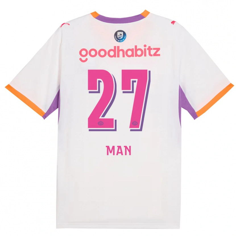 Danxen Kinderen Dennis Man #27 Wit Paars Oranje Uitshirt Uittenue 2026/27 T-Shirt