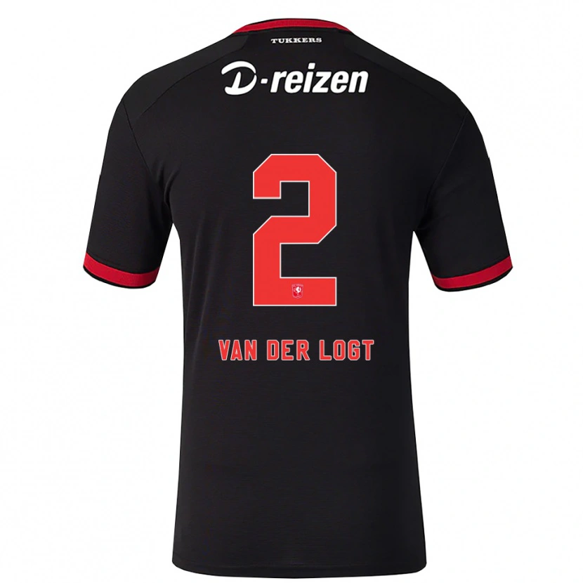 Danxen Kinderen Jim Van Der Logt #2 Rood Wit Zwart Uitshirt Uittenue 2026/27 T-Shirt