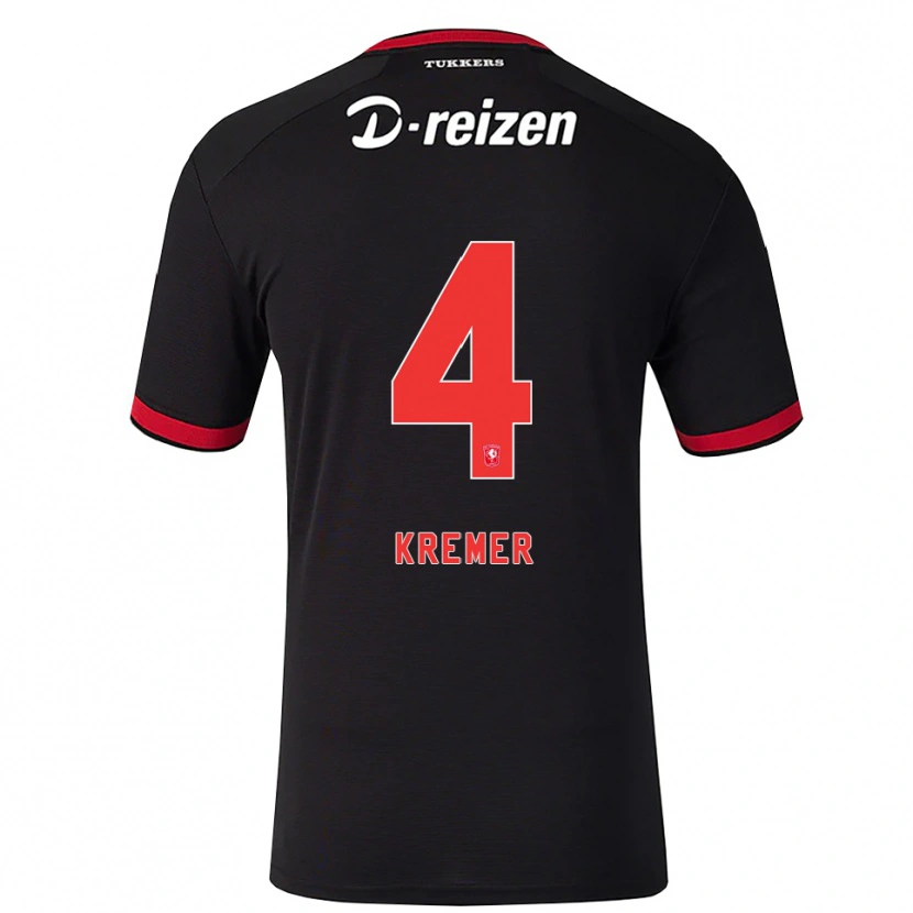 Danxen Kinderen Joop Kremer #4 Rood Wit Zwart Uitshirt Uittenue 2026/27 T-Shirt