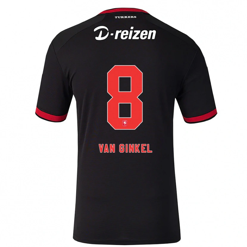 Danxen Kinderen Danique Van Ginkel #8 Rood Wit Zwart Uitshirt Uittenue 2026/27 T-Shirt