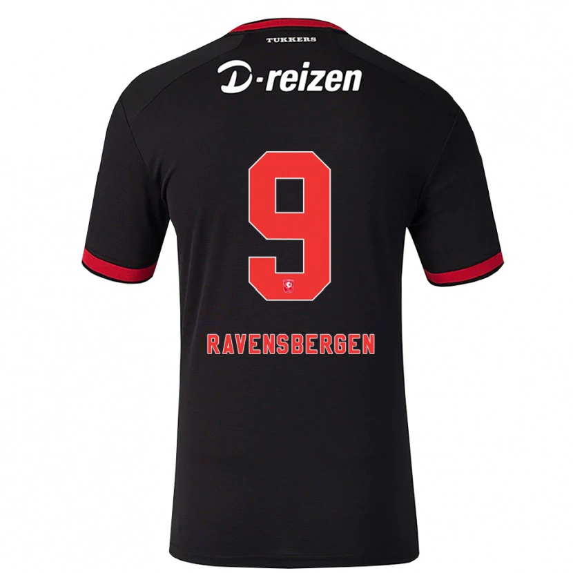 Danxen Kinderen Jaimy Ravensbergen #9 Rood Wit Zwart Uitshirt Uittenue 2026/27 T-Shirt