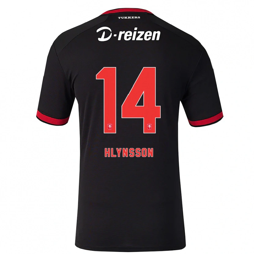 Danxen Kinderen Kristian Hlynsson #14 Rood Wit Zwart Uitshirt Uittenue 2026/27 T-Shirt