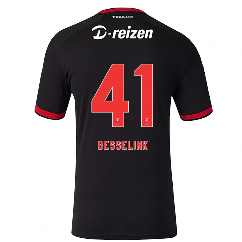 Danxen Kinderen Gijs Besselink #41 Rood Wit Zwart Uitshirt Uittenue 2026/27 T-Shirt