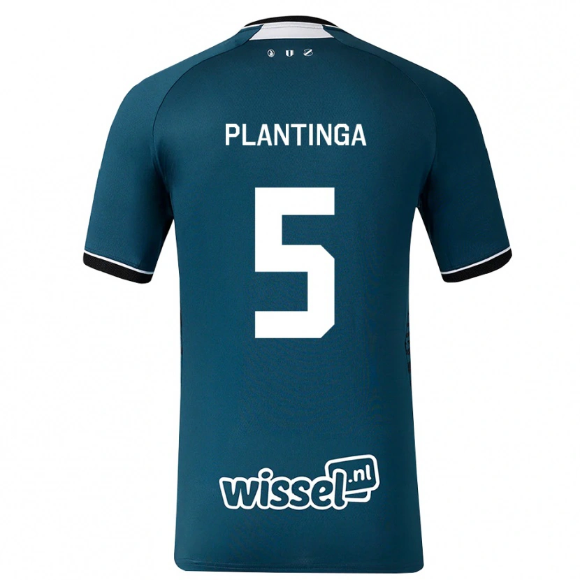 Danxen Kinderen Viggo Plantinga #5 Donkerleigrijs Wit Uitshirt Uittenue 2026/27 T-Shirt