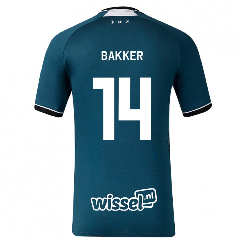Danxen Kinderen Eshly Bakker #14 Donkerleigrijs Wit Uitshirt Uittenue 2026/27 T-Shirt