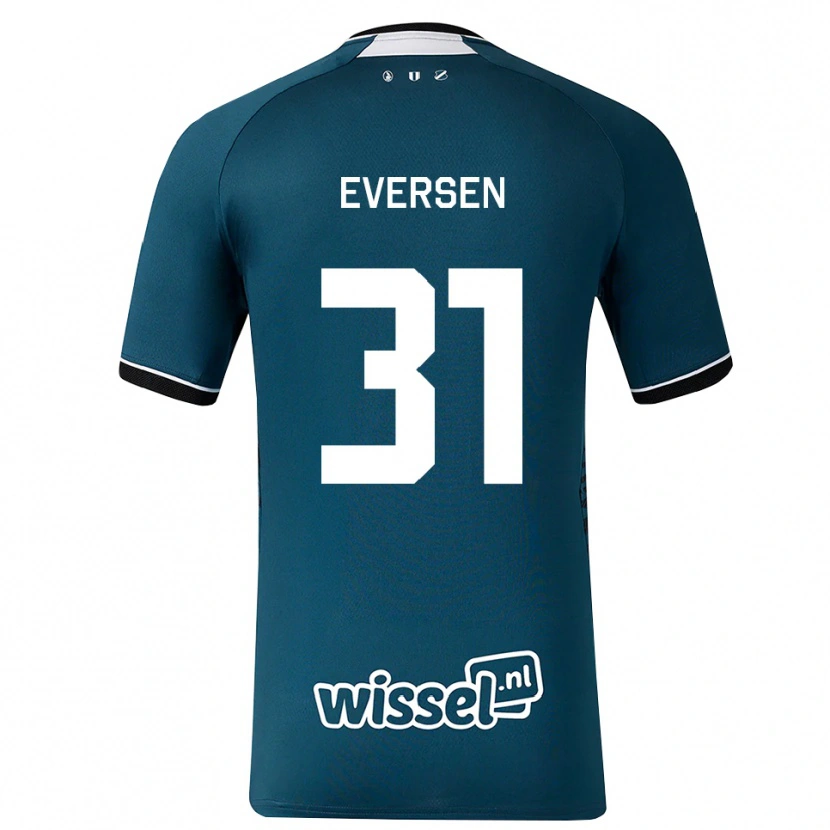Danxen Kinderen Justin Eversen #31 Donkerleigrijs Wit Uitshirt Uittenue 2026/27 T-Shirt