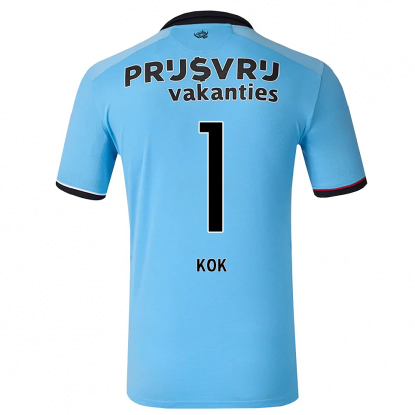 Danxen Kinderen Stefan Kok #1 Diephemelsblauw Zwart Rood Uitshirt Uittenue 2026/27 T-Shirt