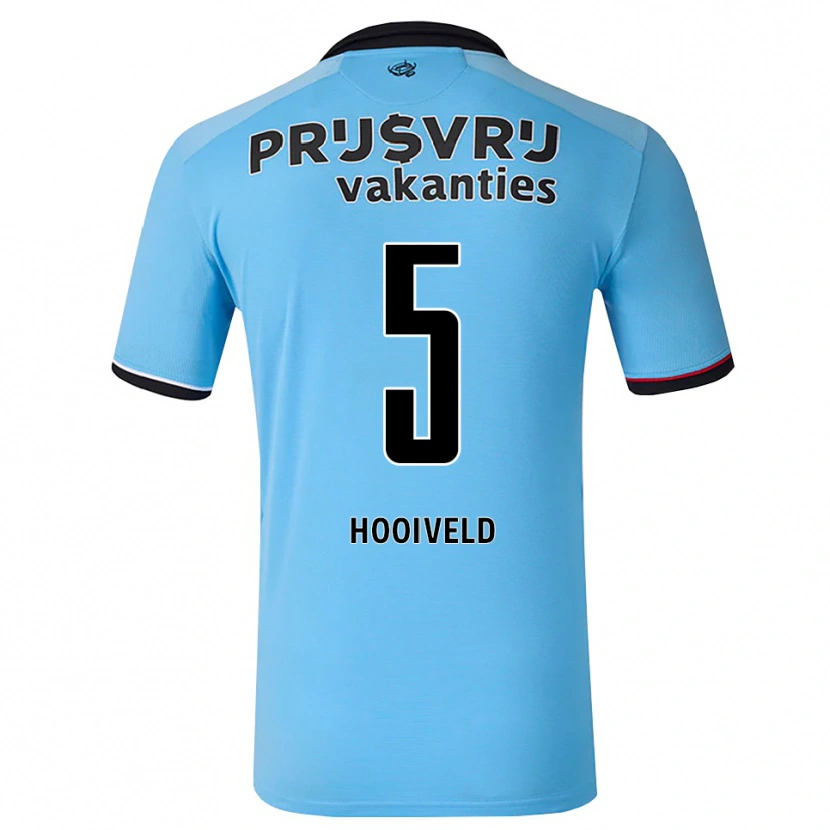 Danxen Kinderen Dean Hooiveld #5 Diephemelsblauw Zwart Rood Uitshirt Uittenue 2026/27 T-Shirt