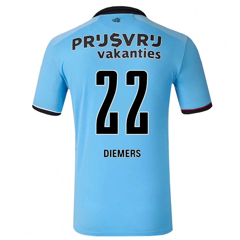 Danxen Kinderen Mark Diemers #22 Diephemelsblauw Zwart Rood Uitshirt Uittenue 2026/27 T-Shirt
