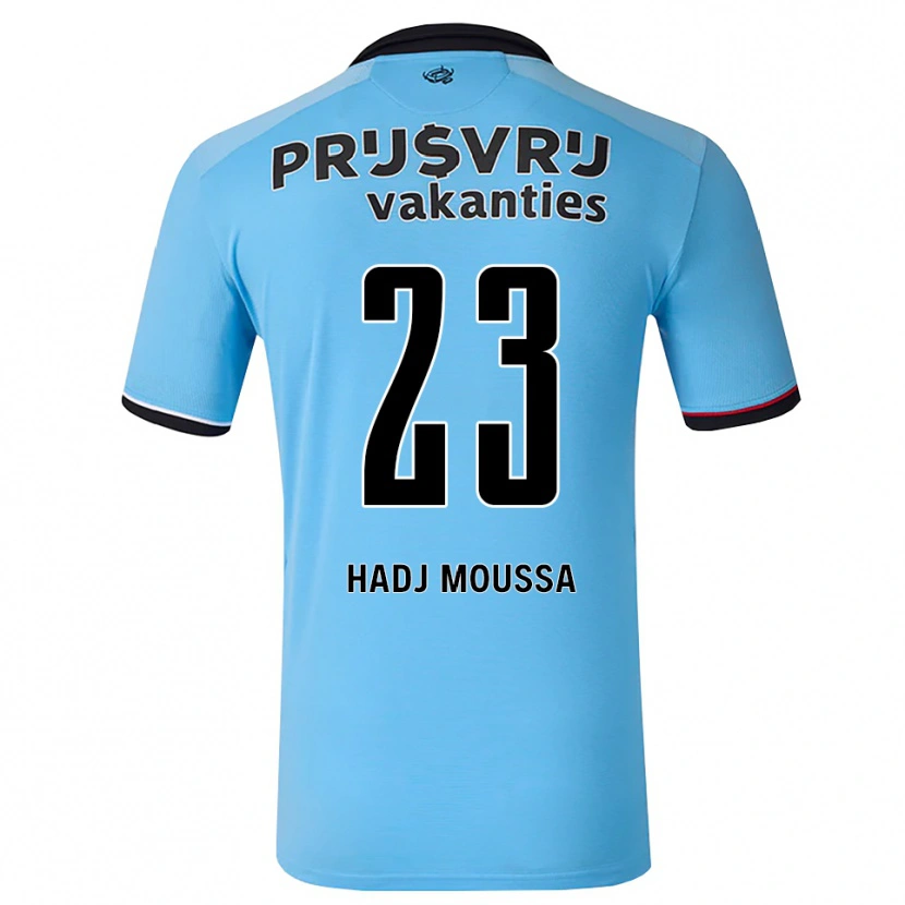 Danxen Kinderen Anis Hadj Moussa #23 Diephemelsblauw Zwart Rood Uitshirt Uittenue 2026/27 T-Shirt